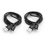VERBATIM câble Lightning vers USB - noir - lot de 2 - câble de chargement solide pour iPhone - protection anti-courbure - 2x 100