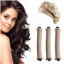 JINJUMEI 3 Pcs Boucles Sans Chaleur et 1 pcs Bonnet de Nuit en Soie