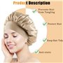 JINJUMEI 3 Pcs Boucles Sans Chaleur et 1 pcs Bonnet de Nuit en Soie, Bigoudis Cheveux Long avec Crochet, Bonnet de Cheveux en Sa