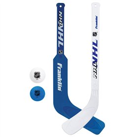 Franklin Sports Mini Balle Jouez Genou à Tout Moment – Ensemble de Hockey d'intérieur pour Enfants – Bâtons de Joueur et de Gard