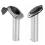 NUZAMAS Lot de 2 supports de canne à pêche en acier inoxydable 316 de qualité marine à montage encastré avec bouchon d'étanchéit
