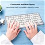 Eternitry Clavier Silencieux sans Fil, Clavier de Connexion USB Rechargeable et Stable Quatre systèmes d'exploitation prenant en