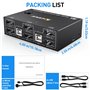 YOUTINGHDAV Commutateur KVM 2 PC, 2 moniteurs, commutateur KVM Displayport 4K @ 144 Hz, Displayport 1.4 KVM Switch double écran,