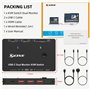 YOUTINGHDAV Commutateur KVM 2 PC 2 moniteurs USB C, commutateur KVM double moniteur HDMI pour 2 ordinateurs portables, 2 ports U
