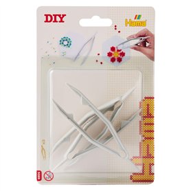Hama - Blister de 3 pinces pour perles à repasser - Loisirs créatifs 4904 Blanc