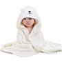 Qeyeid Serviette À Capuche pour Bébé aux Oreilles Mignonnes, Extra Douce et Absorbante, Cadeau Naissance, Sortie de Bain Personn