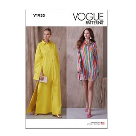 Vogue Patterns V1933A5 Robe chemise pour femme A5 (34-36-38-40-42)