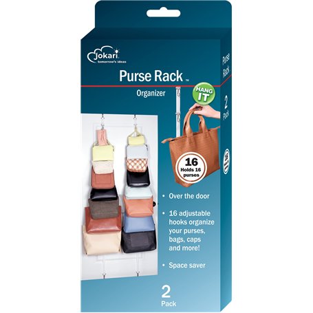 Jokari Portemonnaie et accessoires à 16 crochets ultra résistants Sangles réglables avec crochets amovibles en métal chromé pour
