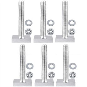 Vis en Acier Inoxydable M6 Moletées Rail en T Pince à Rainure T Vis à Tête Cylindrique Jeu D'écrous T-Slot T-Track en Métal Outi