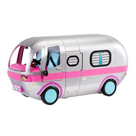 L.O.L. Surprise! OMG Glamper Camping-Car Tendance avec +55 Surprises entièrement équipé : Piscine éclairée