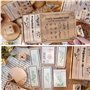 JINJUMEI 22 Pièces Tampon Caoutchouc et Bois, Timbre Végétal Vintage, Jeu de Tampons des Plantes pour Bricolage, Dessins, Lettre
