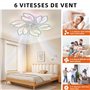 WDENI Ventilateur De Plafond Avec Lampe, Ventilateur De Plafond Led Flower Shape Bedroom Plafonnier, lumière du ventilateur à 6 