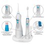 ProfiCare Combiné Brosse à Dents Sonique à Batterie àlectrique (Sans Fil)/Jet Dentaire Fonctionne sur Batterie Lithium Bleu/Blan