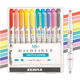 Zebra Pen Mildliner Ensemble de surligneurs à double pointe