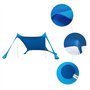 Plage Pliable Abri Solaire Portable UPF50+, Auvent Plage Coupe-Vent, Plage Familiale avec 2 Mâts, 1 Sac Transport, pour La Plage