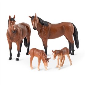 Terra by Battat Branford AN2822Z Figurine Famille 4 Chevaux Animaux de Grange Marron