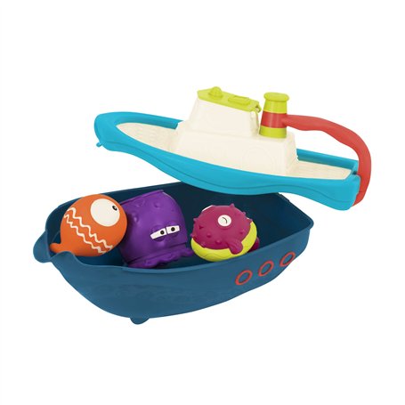 B. Toys- B.Toys-Off The Hook-Bateau de Bain et de Plage avec Poissons et Pont de Stockage pour Tout-Petits à partir de 6 Mois