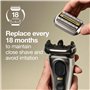 Braun Tête de rasoir électrique 94M argent, compatible avec les rasoirs électriques Series 9 Pro et Series 9 pour homme