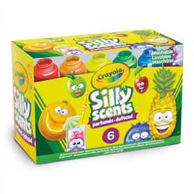 CRAYOLA - Silly Scents - 54-2392 - 6 Pots de Peinture parfumée de 59ml - Gouaches parfumées lavables