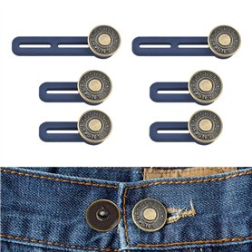 Lot de 6 Rallonges de Boutons pour Pantalons et Jeans - Attaches pour Jupes et Taille - Crochets et Barres pour Femmes