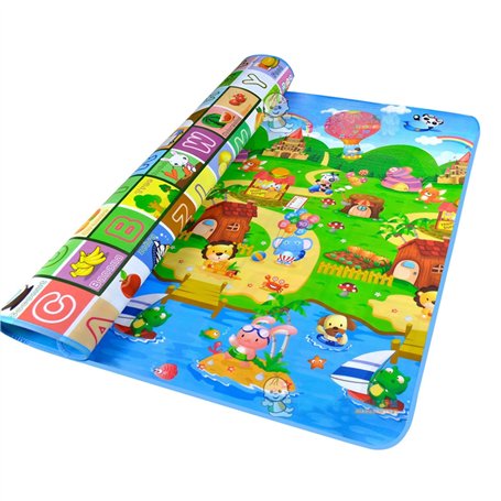 Tapis De Jeu Pliable Pour Bébé Enfant | 180x120cm Grand Tapis De Jeu En Mousse Souple | Réversible Tapis De Jeu Pour Le Sol Anim