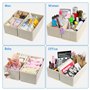 NEWSTYLE Boite de Rangement,Lot de 6 Organisateur de Tiroir Pliable Non-tissé Panier Rangement pour Chaussettes, Soutiens-Gorge,