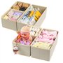 NEWSTYLE Boite de Rangement,Lot de 6 Organisateur de Tiroir Pliable Non-tissé Panier Rangement pour Chaussettes, Soutiens-Gorge,