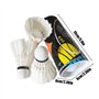 LearnLyrics Volants de badminton, 3 balles de badminton en plumes de canard, navette blanche à grande vitesse, volant en plumes 