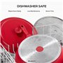ZUKA Granitestone Poêle à frire profonde en céramique 10 en 1 avec cuiseur vapeur, grande sauteuse avec couvercle, poêle à frire
