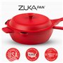 ZUKA Granitestone Poêle à frire profonde en céramique 10 en 1 avec cuiseur vapeur, grande sauteuse avec couvercle, poêle à frire