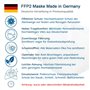 TubeRoo Lot de 5 masques FFP2 blancs fabriqués en Allemagne, avec boucles d'oreilles rondes et souples, fabriqués en Allemagne, 
