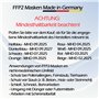 TubeRoo Lot de 5 masques FFP2 blancs fabriqués en Allemagne, avec boucles d'oreilles rondes et souples, fabriqués en Allemagne, 