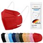 TubeRoo Lot de 5 masques FFP2 MHD 03.2025 rouges fabriqués en Allemagne