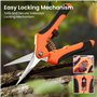 COCOMAX Secateur de Jardin, 2Pcs Ciseaux Bonsai avec Précision Lame Inoxydable Professionnel, Cisaille de Jardin Poignée Ergonom
