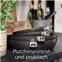 Scanpan Urban Sauteuse 28 cm bord haut et poignée amovible | Poêle haute pour induction, vitrocéramique et gaz | Revêtement anti