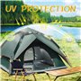 Tente de camping instantanée automatique pour 2 à 3 personnes, double couche coupe-vent et imperméable, tente de nuit adaptée po