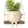 Moonyan Pot De Jardinière À Visage Pivotant - Cache Pot en Visage | Pots Plants Succulentes Suspendus | Pots Fleurs en Forme Vis