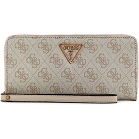 GUESS Laurel SLG Large Zip Around Wallet L Bone Logo