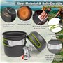 Réchaud de Camping et Casserole - Cuisinière Portable de randonnée avec brûleur à gaz Propane et Butane pour Bouteille de gaz à 