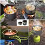 Réchaud de Camping et Casserole - Cuisinière Portable de randonnée avec brûleur à gaz Propane et Butane pour Bouteille de gaz à 