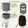 Réchaud de Camping et Casserole - Cuisinière Portable de randonnée avec brûleur à gaz Propane et Butane pour Bouteille de gaz à 