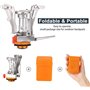 Réchaud de Camping et Casserole - Cuisinière Portable de randonnée avec brûleur à gaz Propane et Butane pour Bouteille de gaz à 