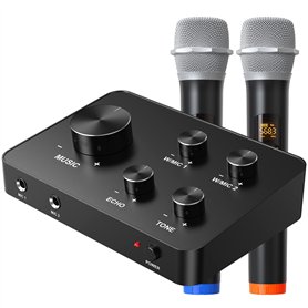 Rybozen Mini Lecteur de karaoké Mobile sans Fil avec Microphone de karaoké Bluetooth
