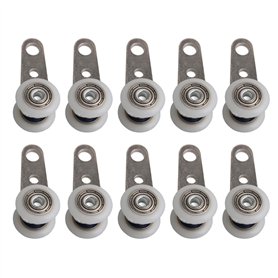 BQLZR - Lot de 10 roulettes pour baies vitrées ou portes coulissantes - en métal et en plastique - 4