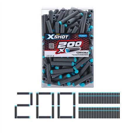 XSHOT ZURU Excel 200 Recharge de fléchettes Compatible avec XSHOT et Autres Marques