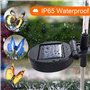 lumières solaires extérieures de jardin, EAAERR 3 Pièces lampes solaires à piquets papillon LED multicolore changeant,lumière so