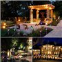lumières solaires extérieures de jardin, EAAERR 3 Pièces lampes solaires à piquets papillon LED multicolore changeant,lumière so