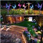 lumières solaires extérieures de jardin, EAAERR 3 Pièces lampes solaires à piquets papillon LED multicolore changeant,lumière so
