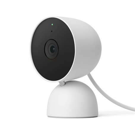 Google Nest Cam Caméra de surveillance d'intérieur avec câble pour la maison - Caméra de surveillance intelligente Neige GJQ9T S
