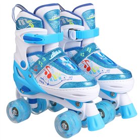 Hikole Patin a Roulette Fille Roller Enfant 4 Roues avec Lumineuses Patins à roulettes Réglables Respirant Protection Complète p